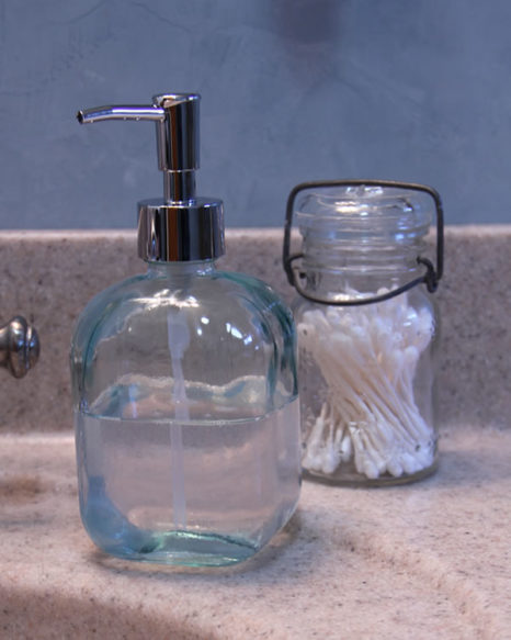 recycled glass pump soap dispenser
